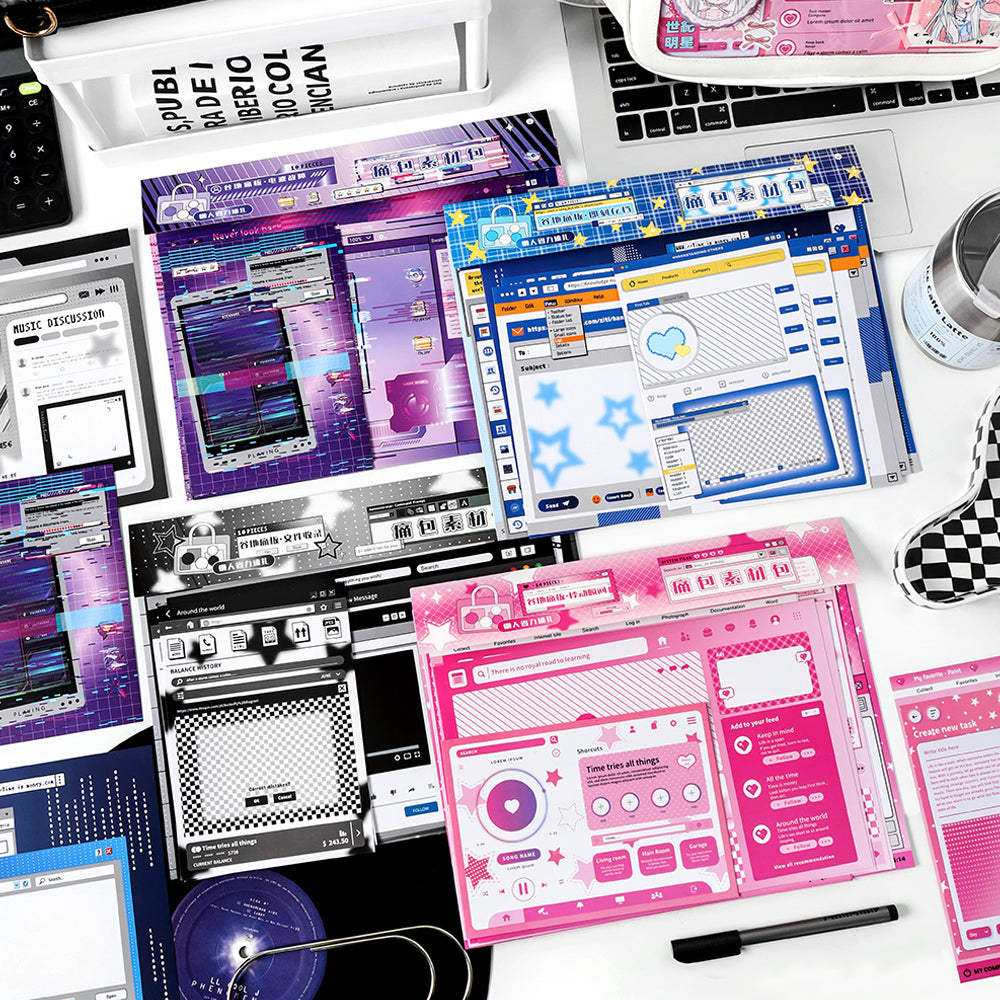 10 Sheets of Background Boards for Ita Bag - Windows Desktop Style